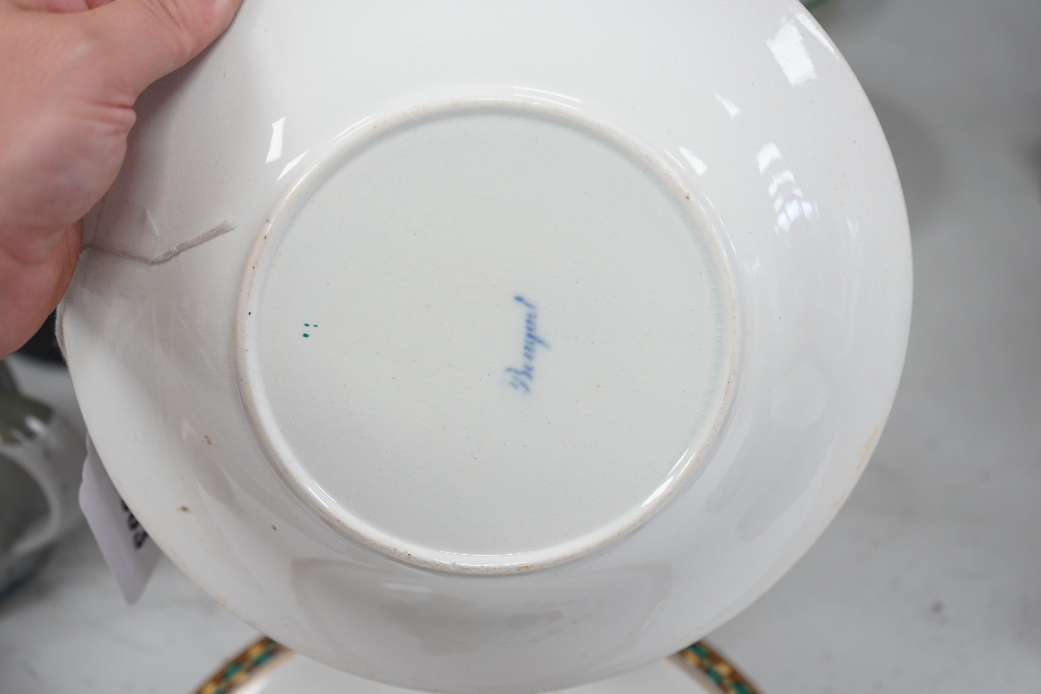 A group of Victorian multi-colour printed plates, to include Wedgwood and F & R Pratt